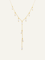 Tiff Pearl Drop Tassel Necklace